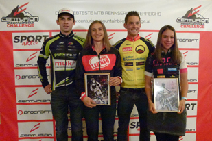 Gesamtsieger Centurion Challenge 2015:  Martin Gebeshuber, Sabine Sommer, Christoph HochmÃ¼ller, Agnes Kittel